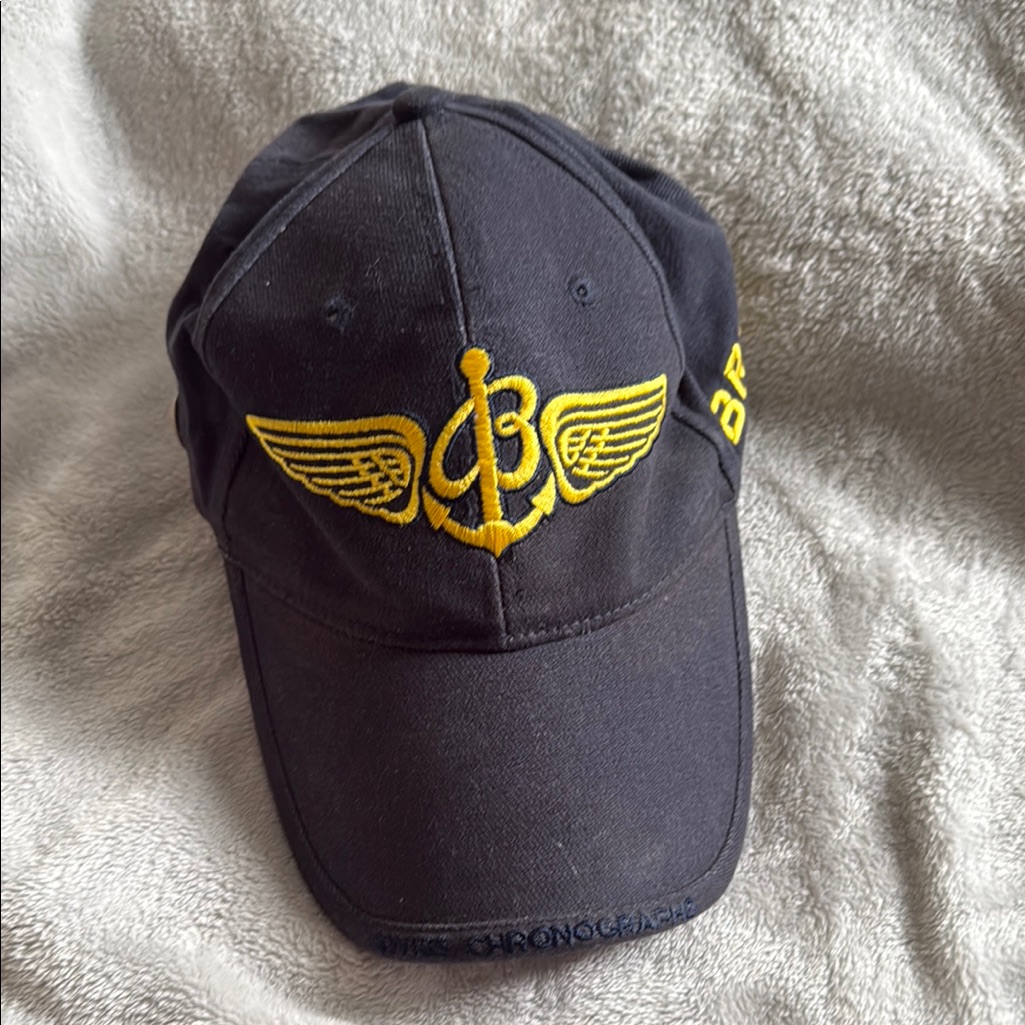 Breitling Black Cap With Yellow Logo Breitling Black Cap With Yellow Logo